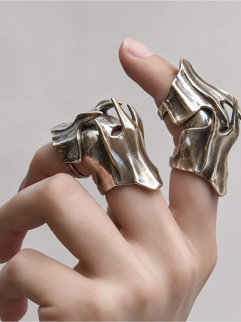 Wyrmfang Armor Ring | Gothic Dragon Statement Silver Ring